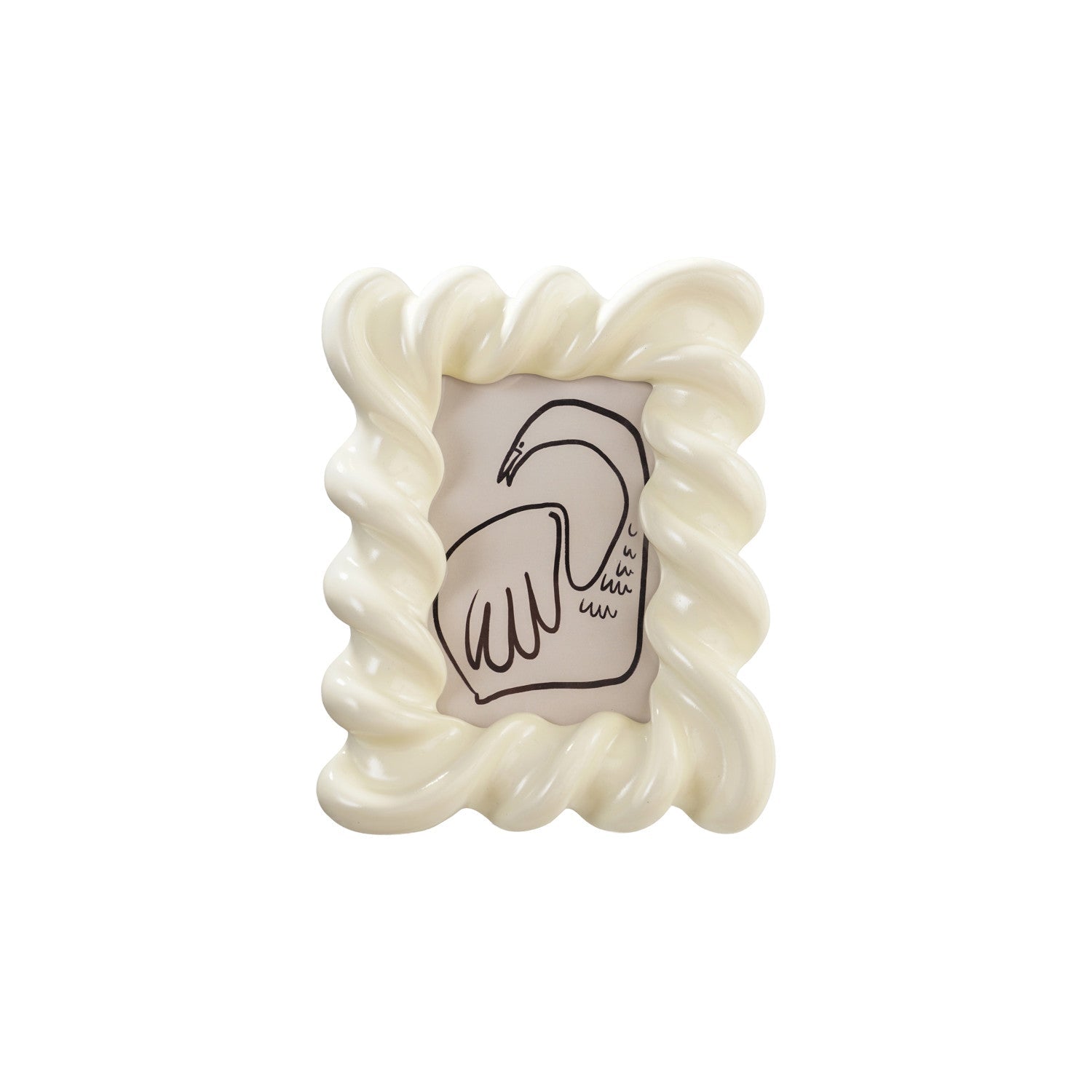 White Resin Twisted Frame - Box Turtle