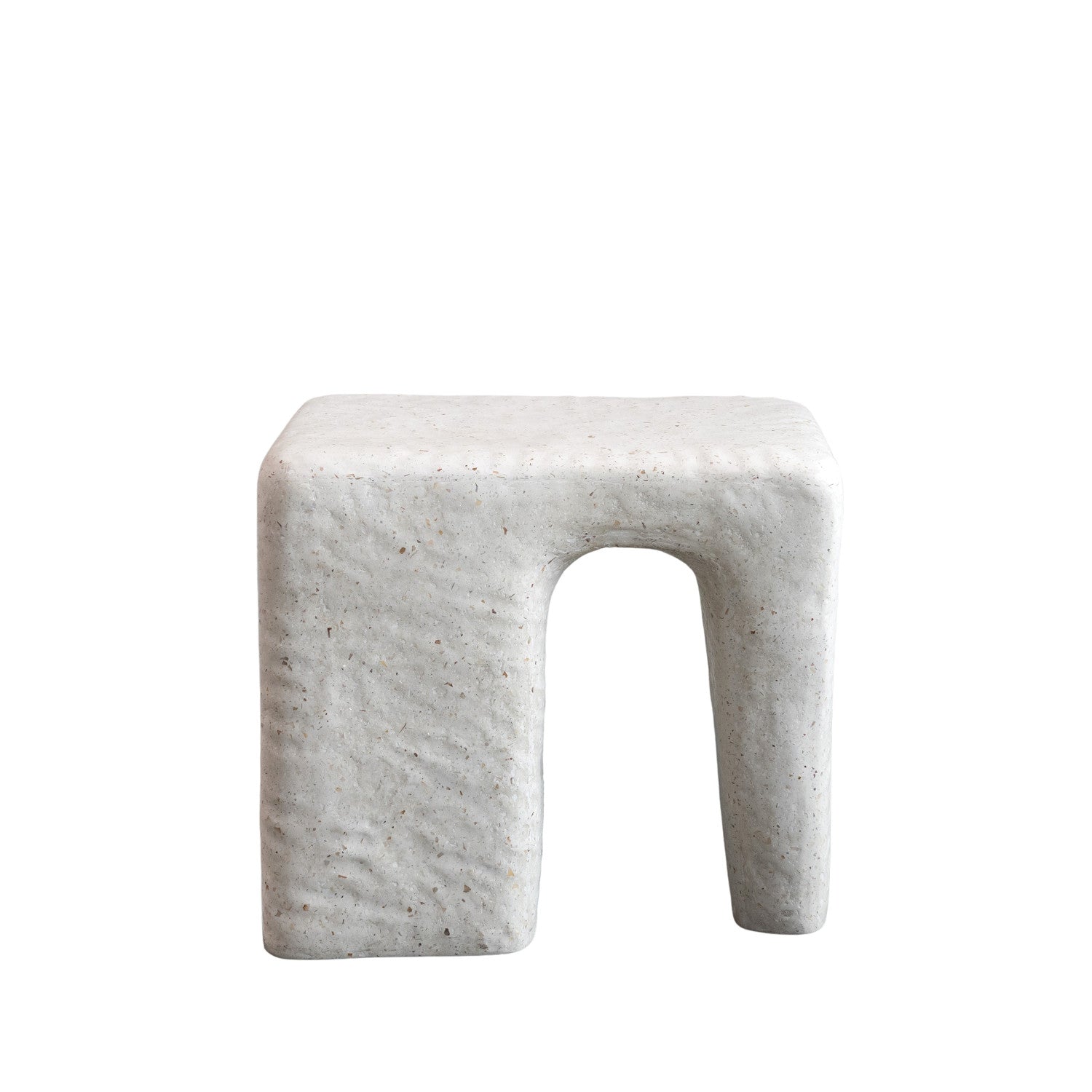White Terrazzo Indoor/Outdoor Stool/Table - Box Turtle