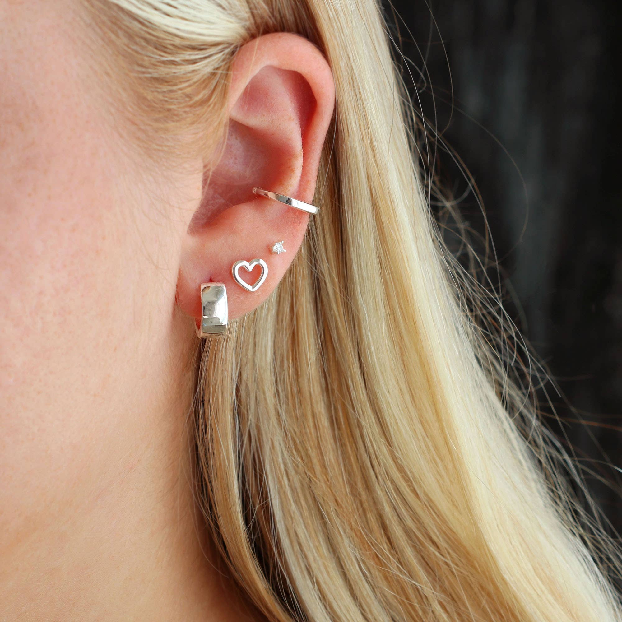 Wide Hinged Huggie Hoop Earrings - Box Turtle