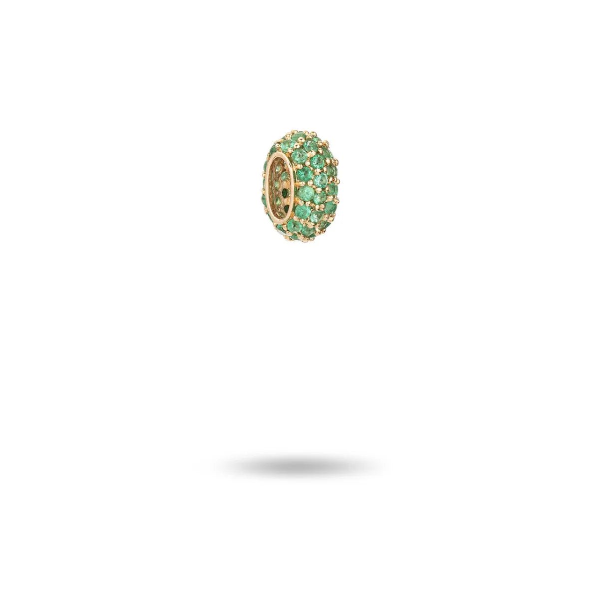 Wide Pavé Emerald Bead - Box Turtle