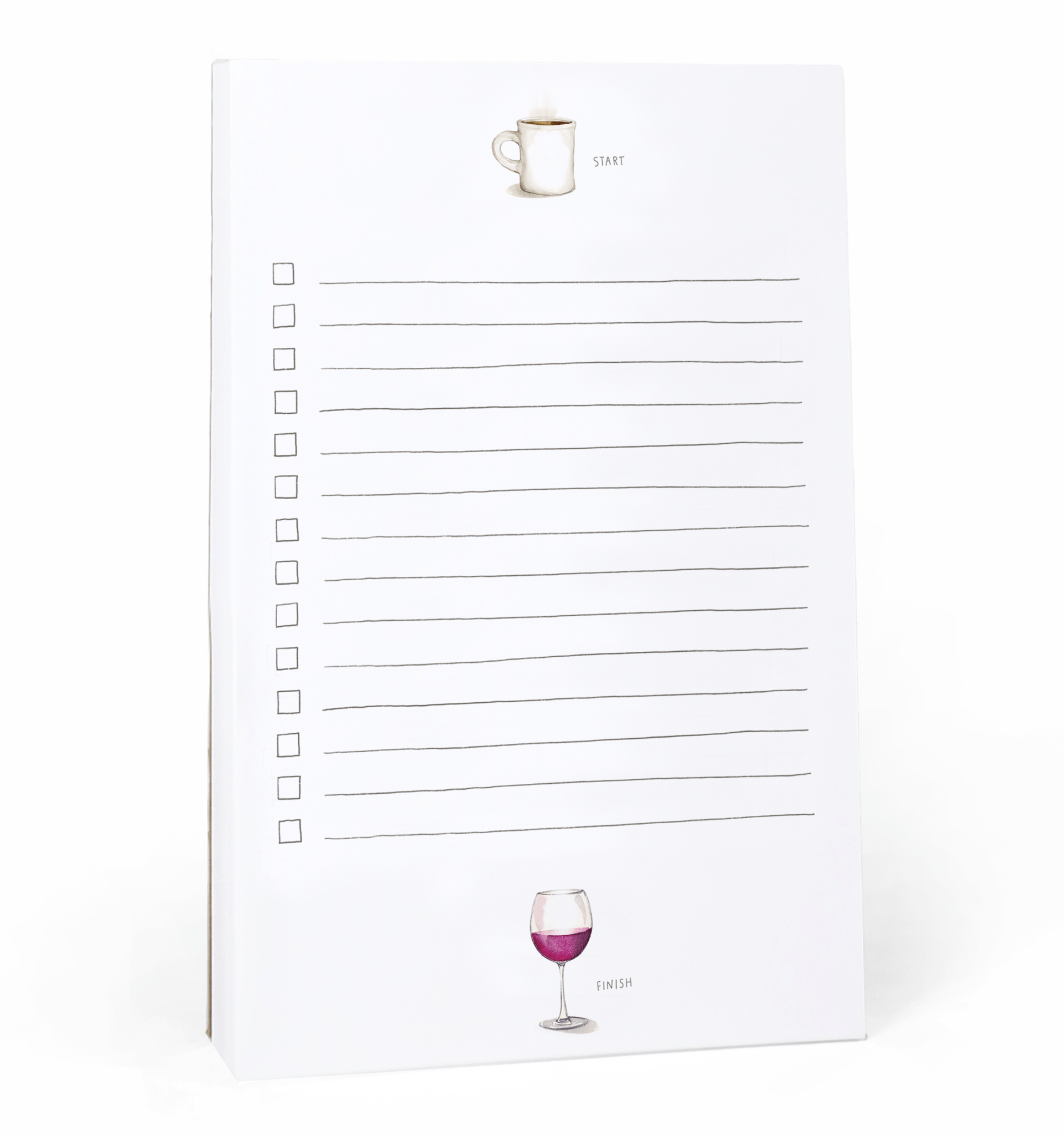 Wine & Coffee Start & Finish Notepad - Box Turtle