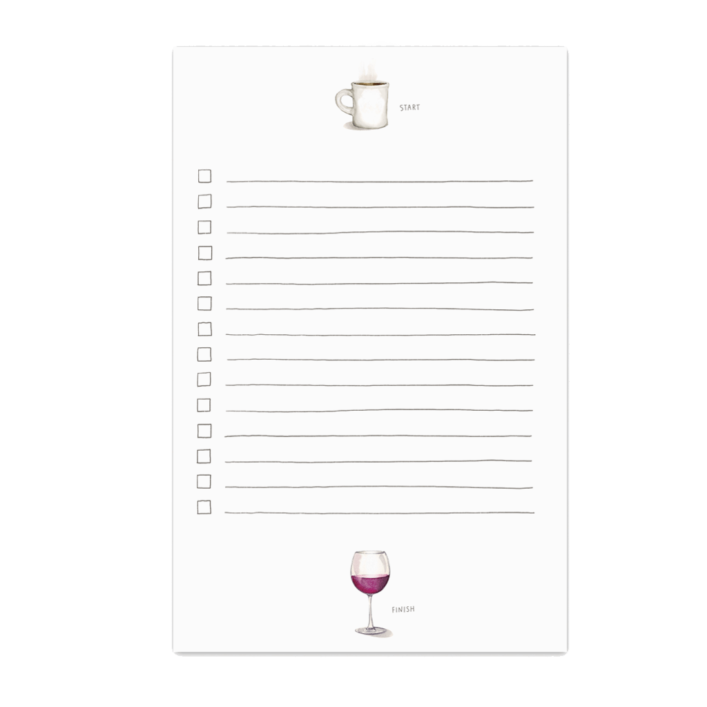 Wine & Coffee Start & Finish Notepad - Box Turtle