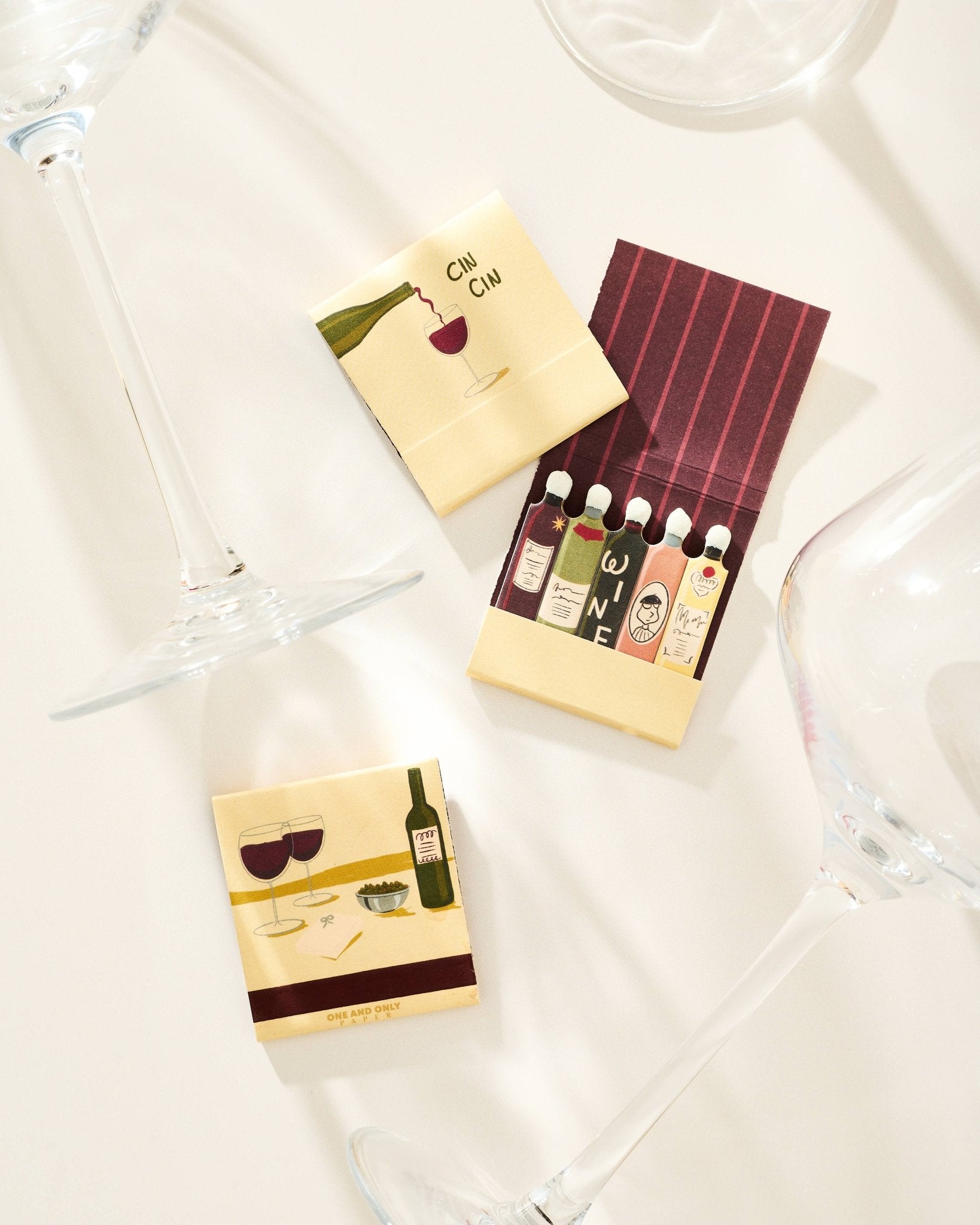 Wine Printed Stem Matchbook - Box Turtle