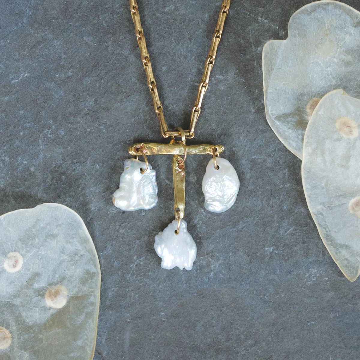 Wisteria Pearl Necklace - Box Turtle