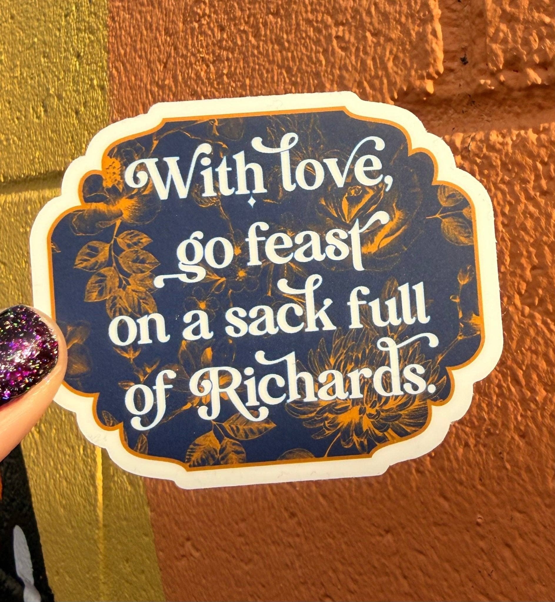 With Love, Go Feast On A Sack Full Of Richards Sticker - Box Turtle