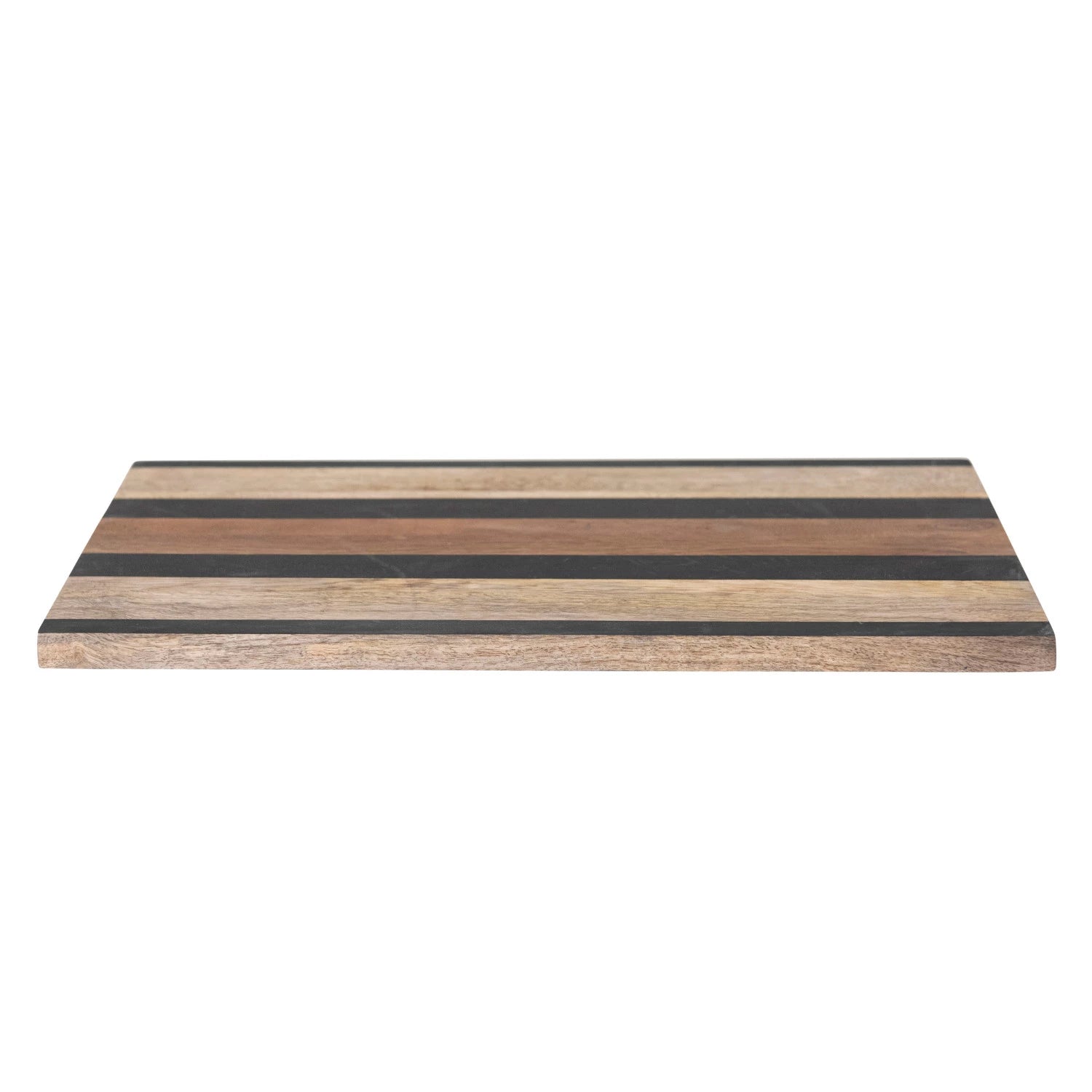 Wood & Black Stripe Serving Board - Box Turtle