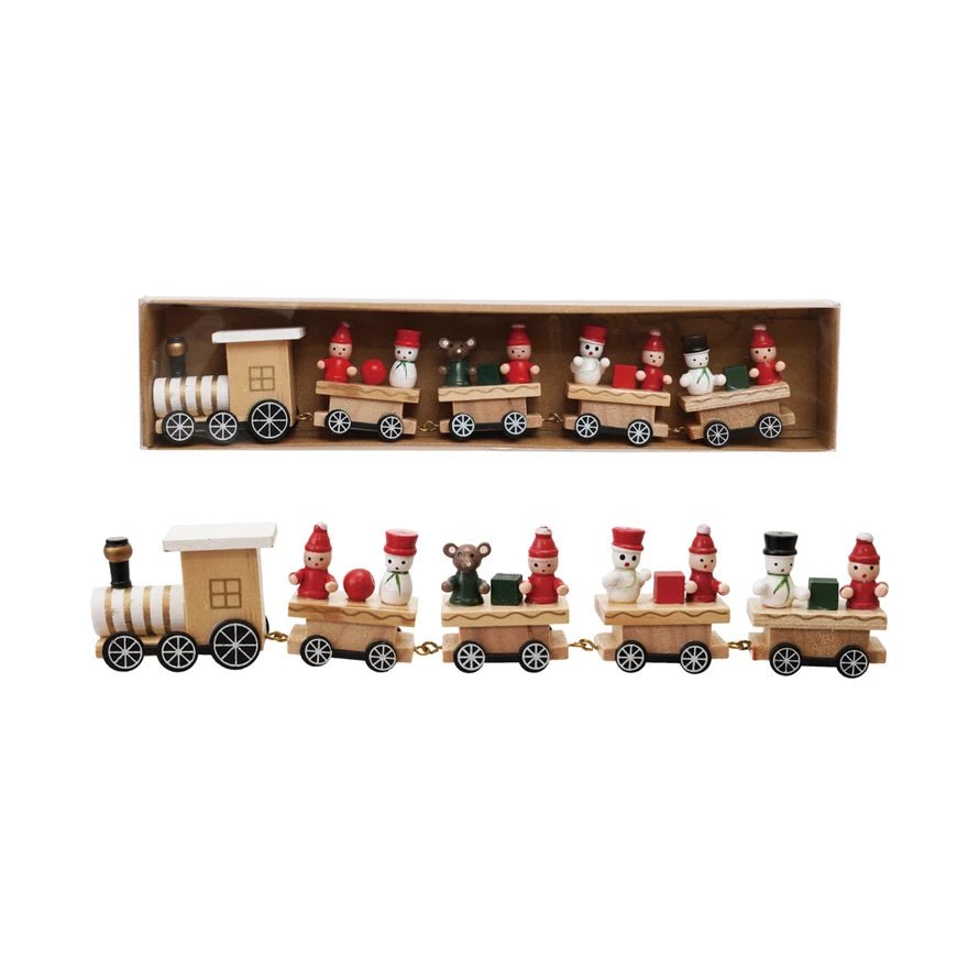 Wood Train with Holiday Passengers - Box Turtle