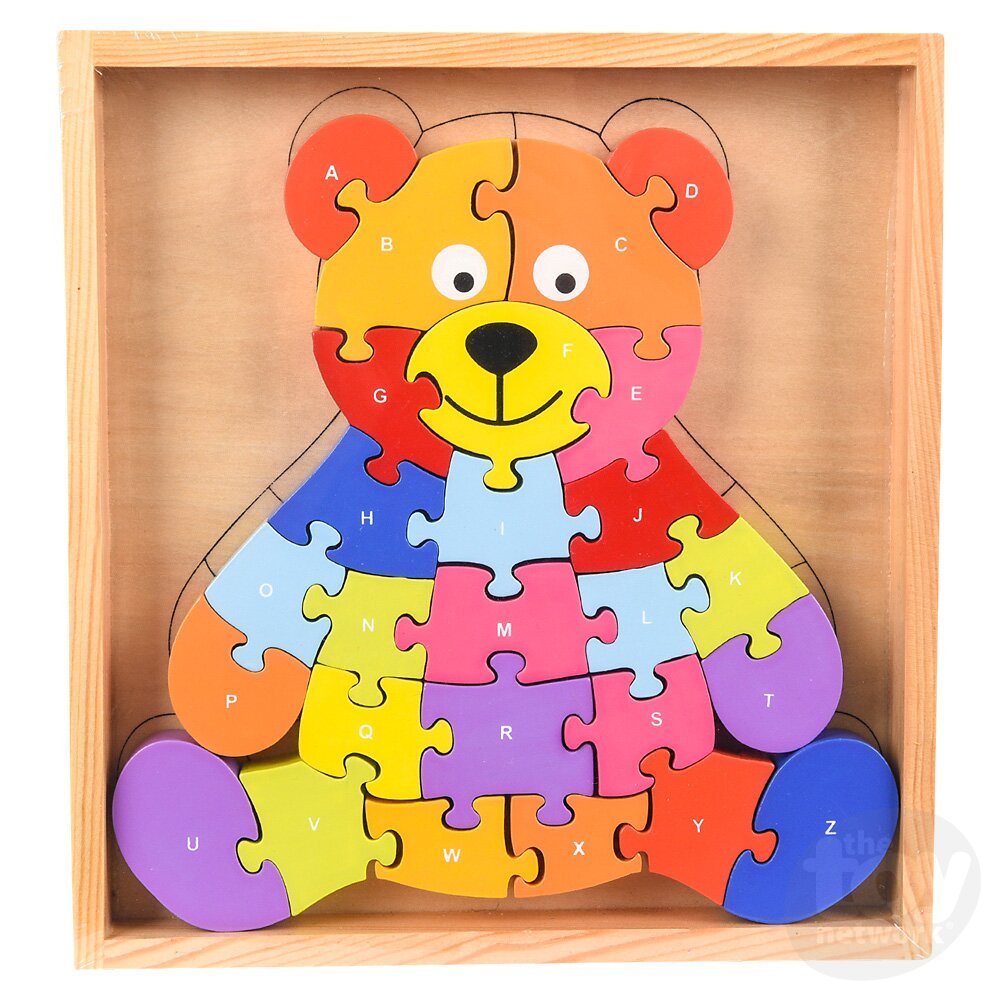 Wooden Bear Letter Puzzle - Box Turtle