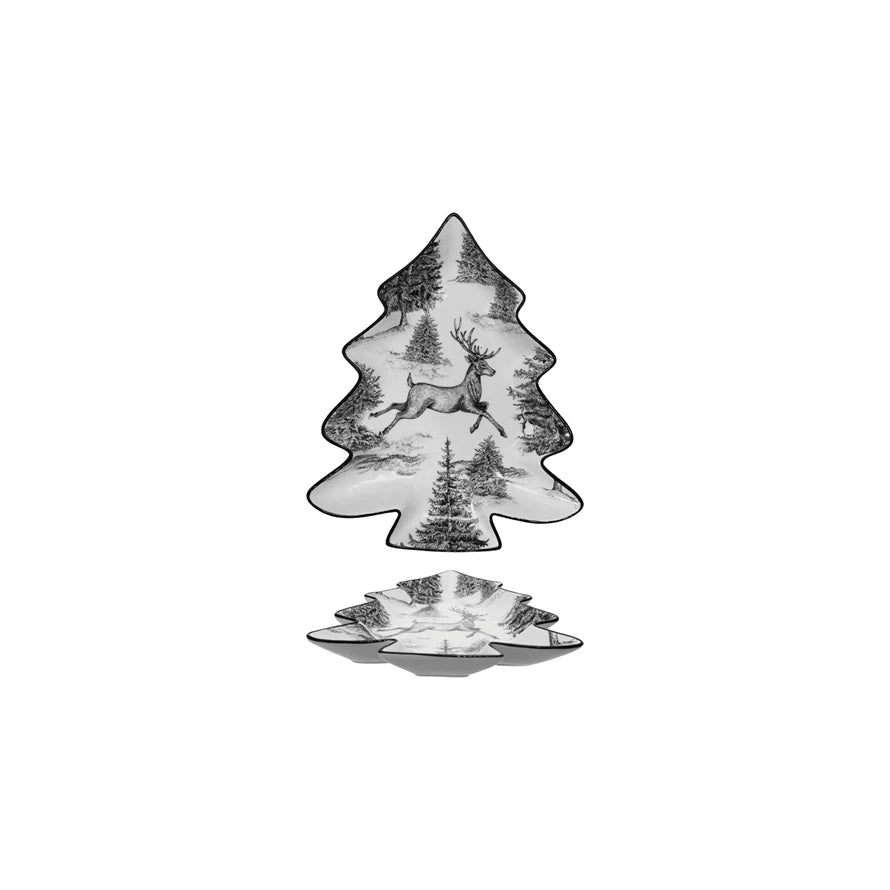 Woodland Deer Tree Shaped Plate - Box Turtle