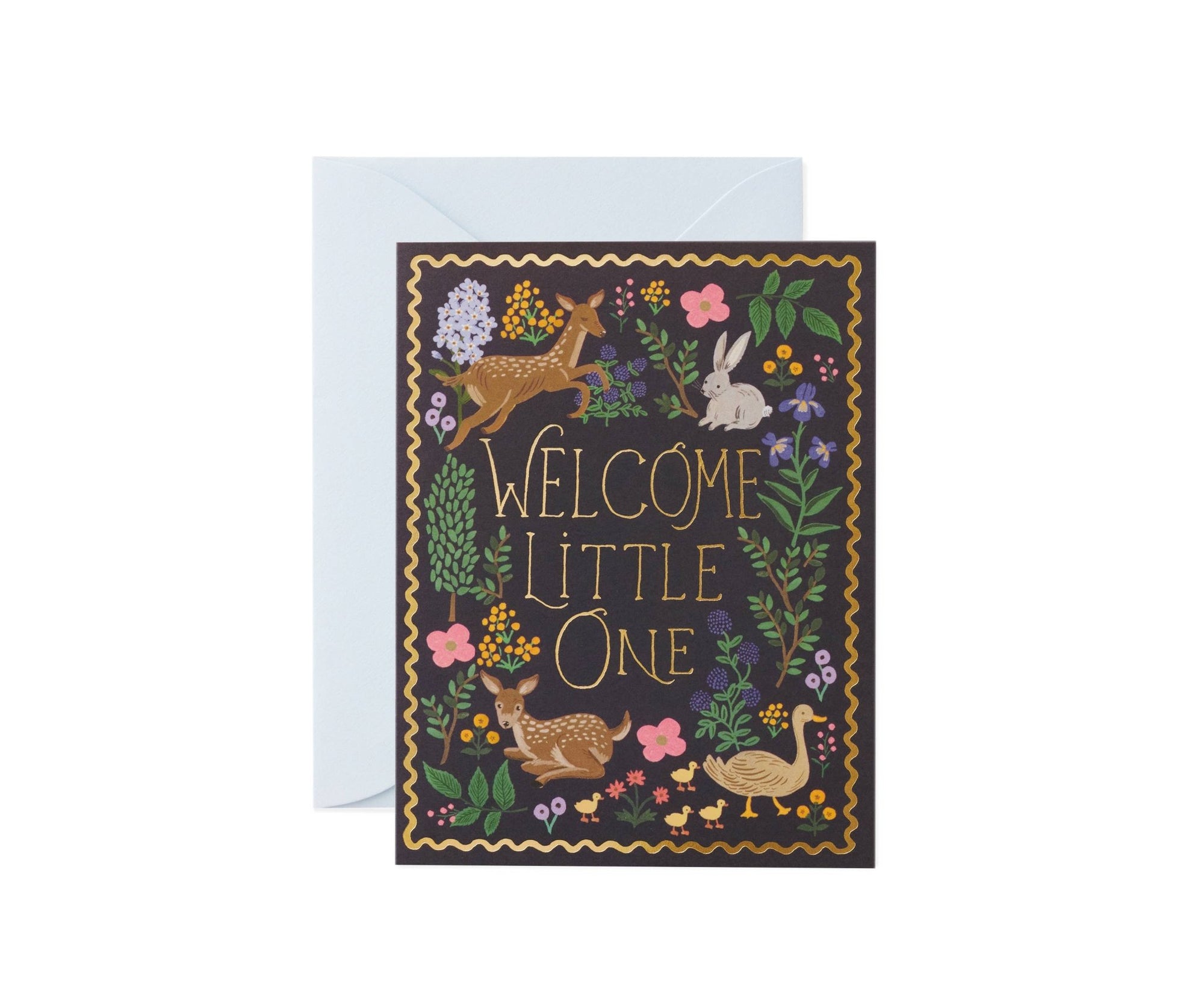 Woodland Welcome Baby Card - Box Turtle