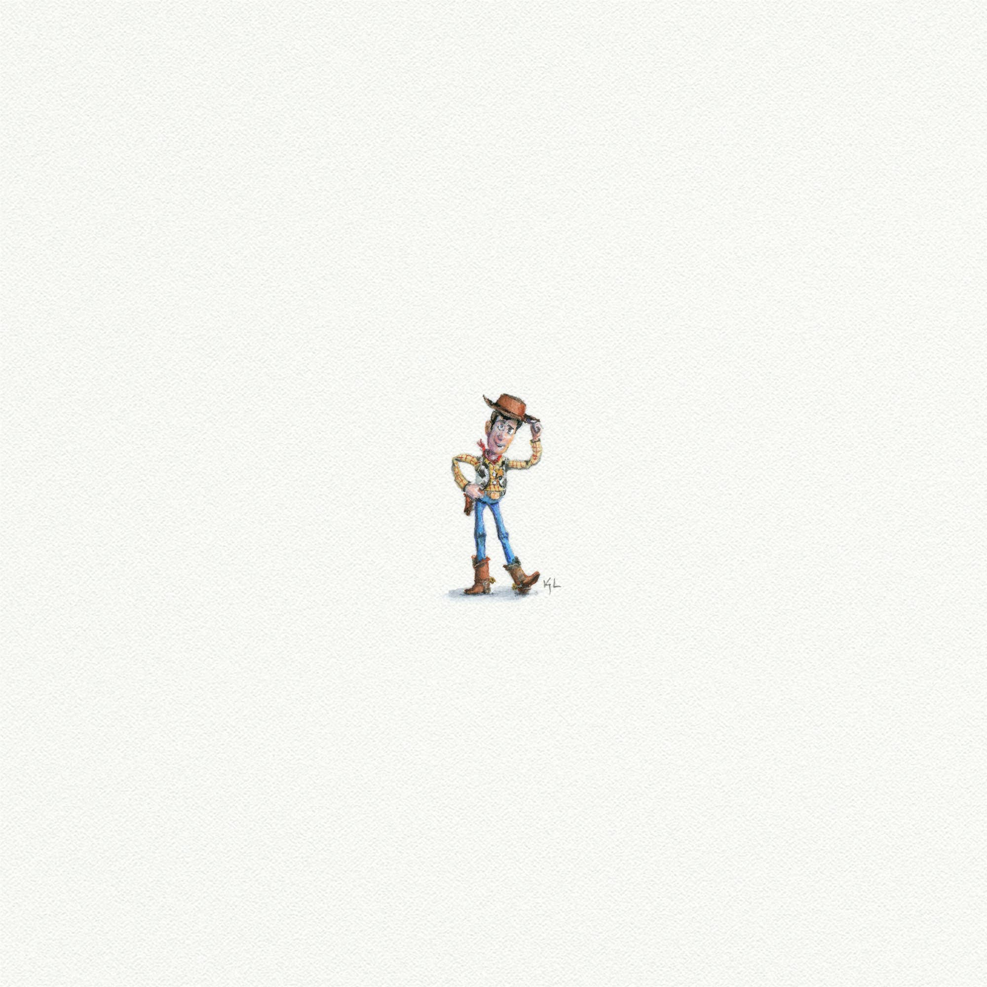 Woody Toy Story Miniature Watercolor Print - Box Turtle