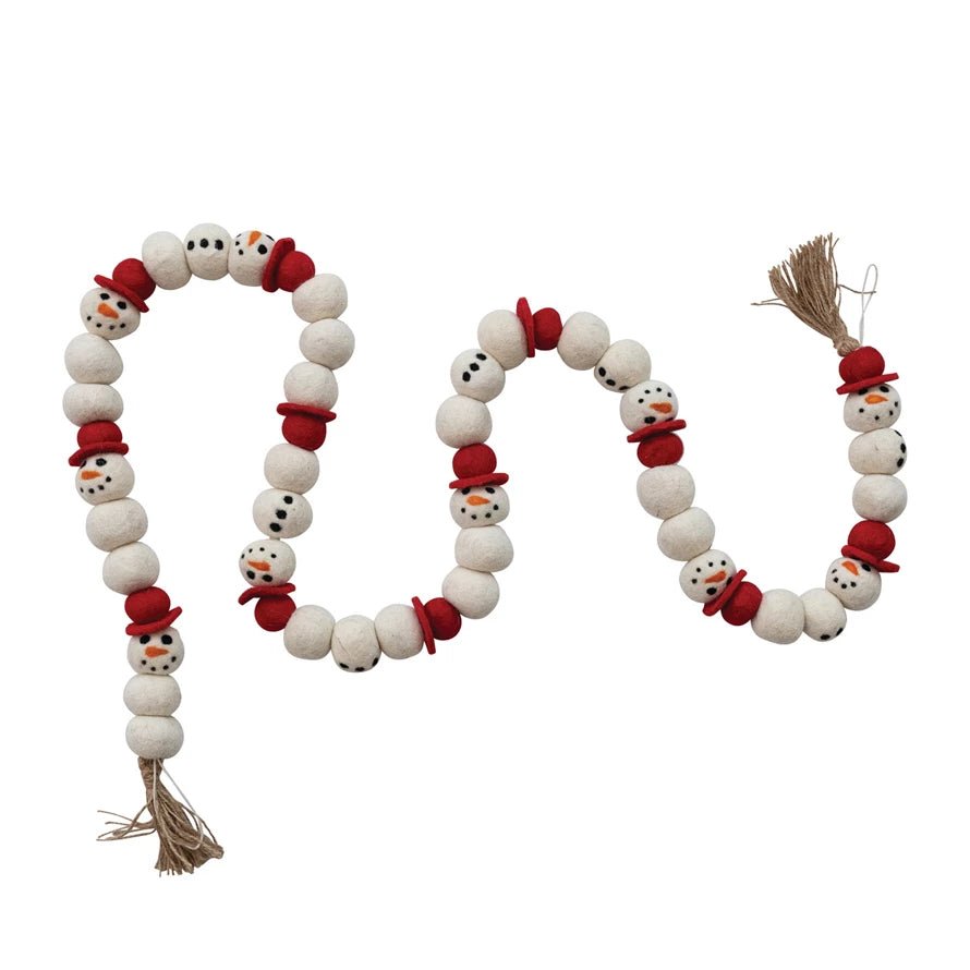 Wool Felt Snowman Garland - Box Turtle