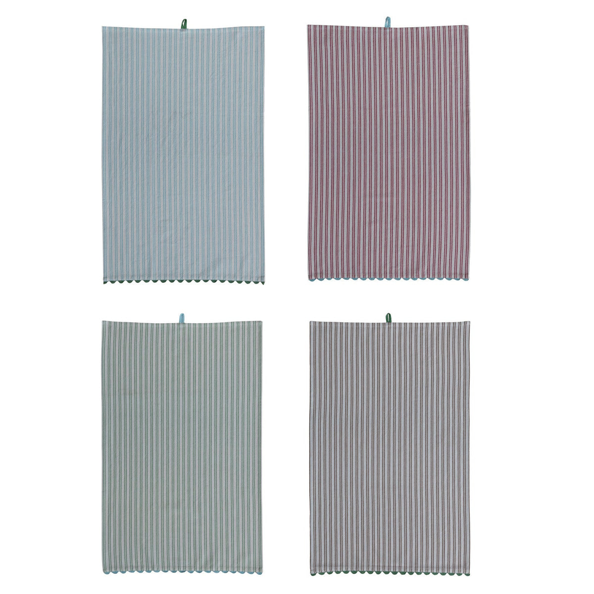 Woven Cotton Striped Tea Towel - Box Turtle