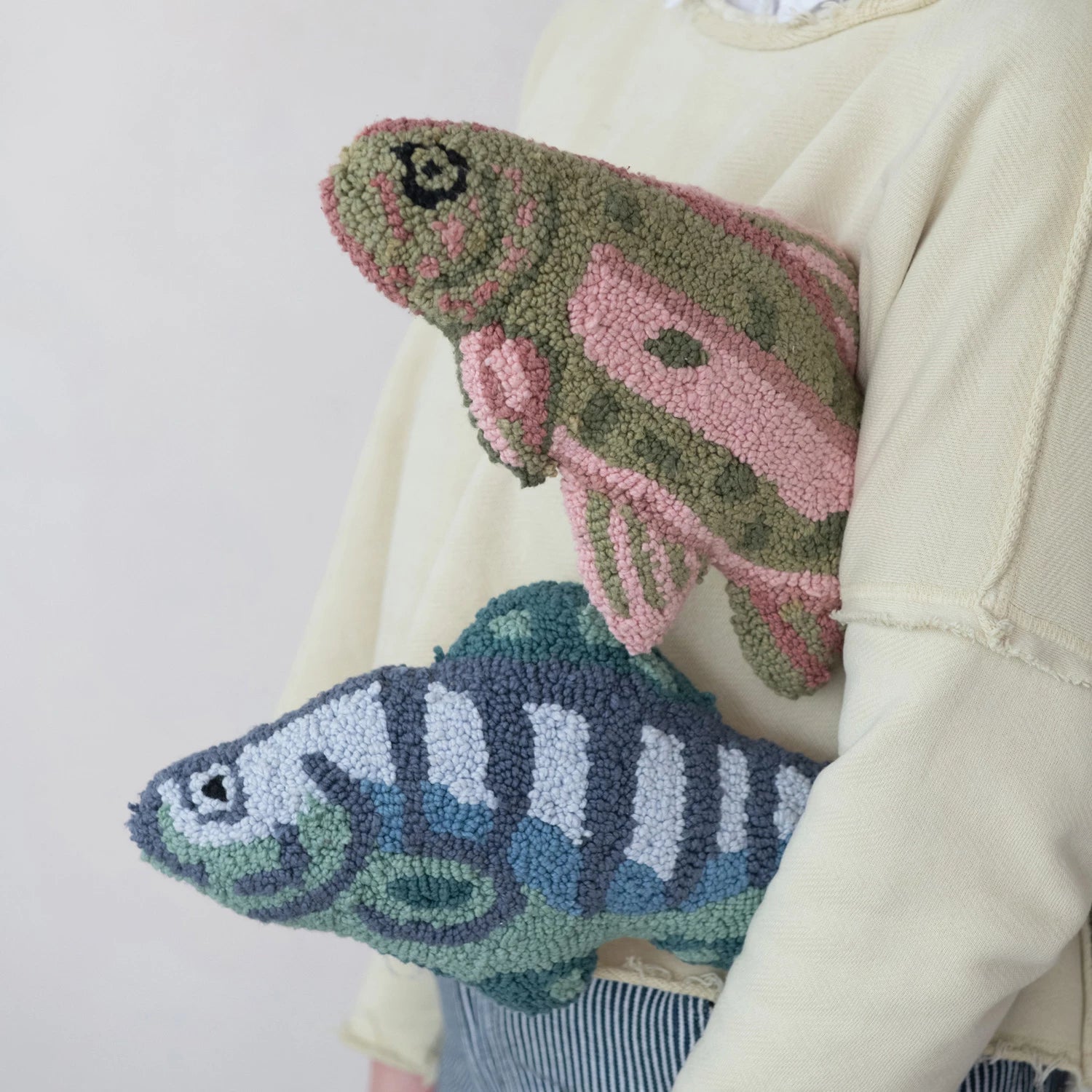 Woven Fish Shaped Pillow - Box Turtle
