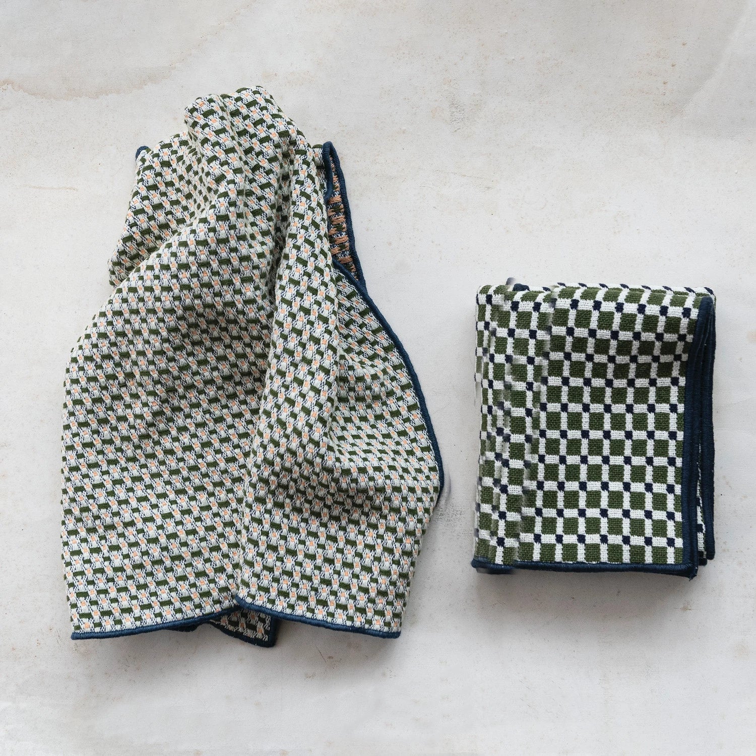 Woven Patterned Cotton Tea Towel - Box Turtle