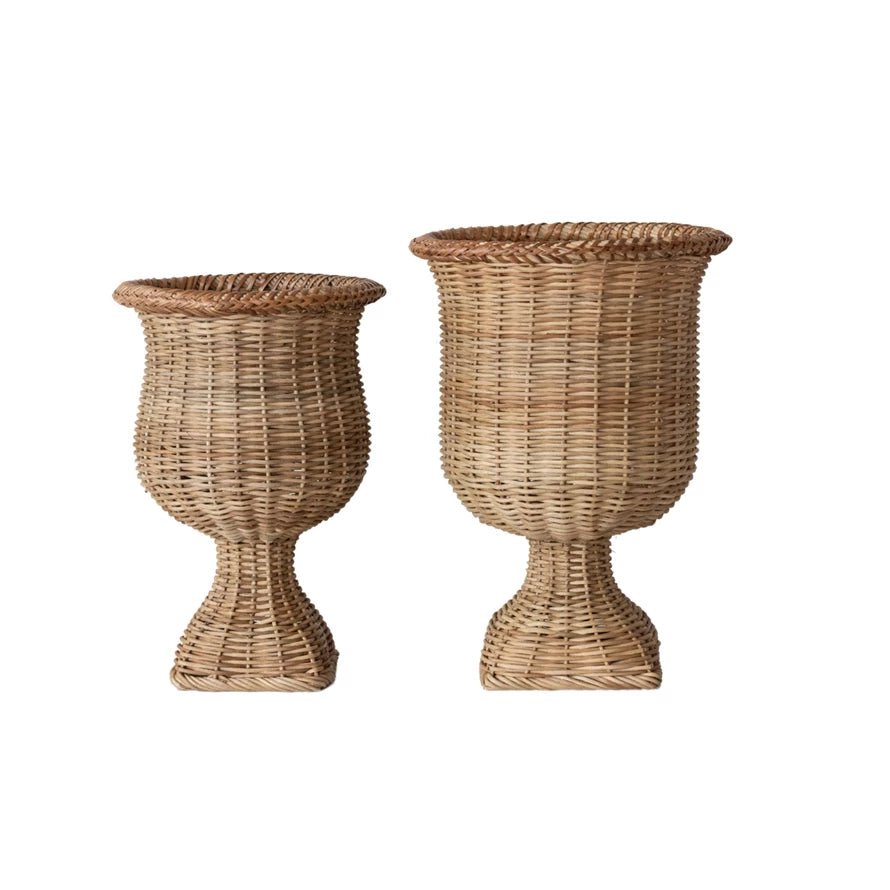 Woven Rattan Urns - Box Turtle