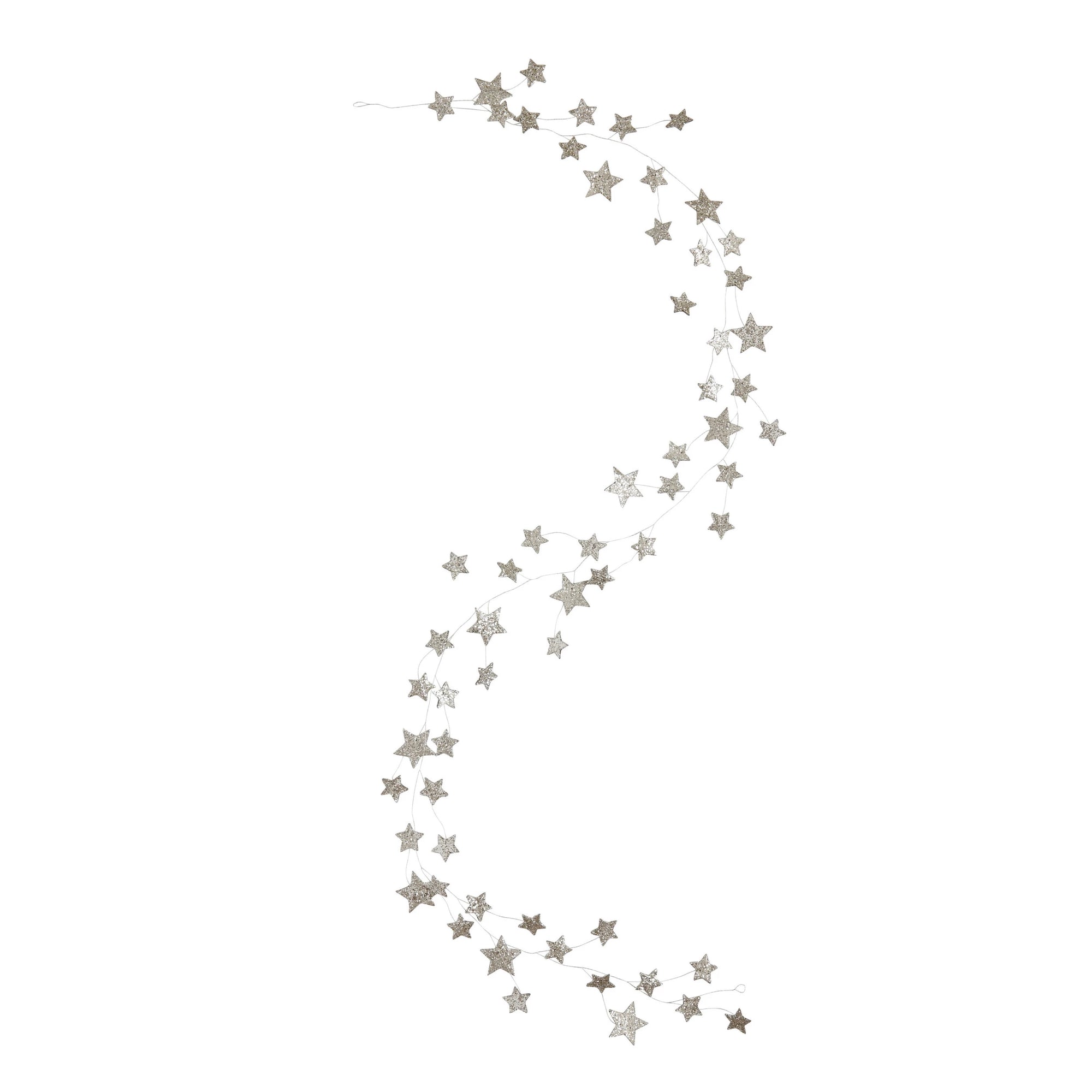 Silver Star & Glitter Garland