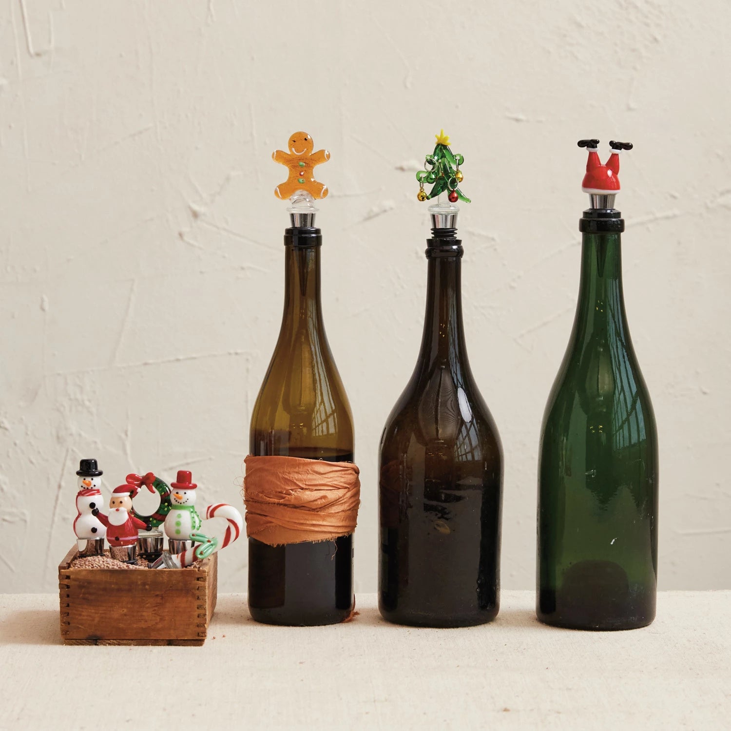 Glass Christmas Bottle Stoppers