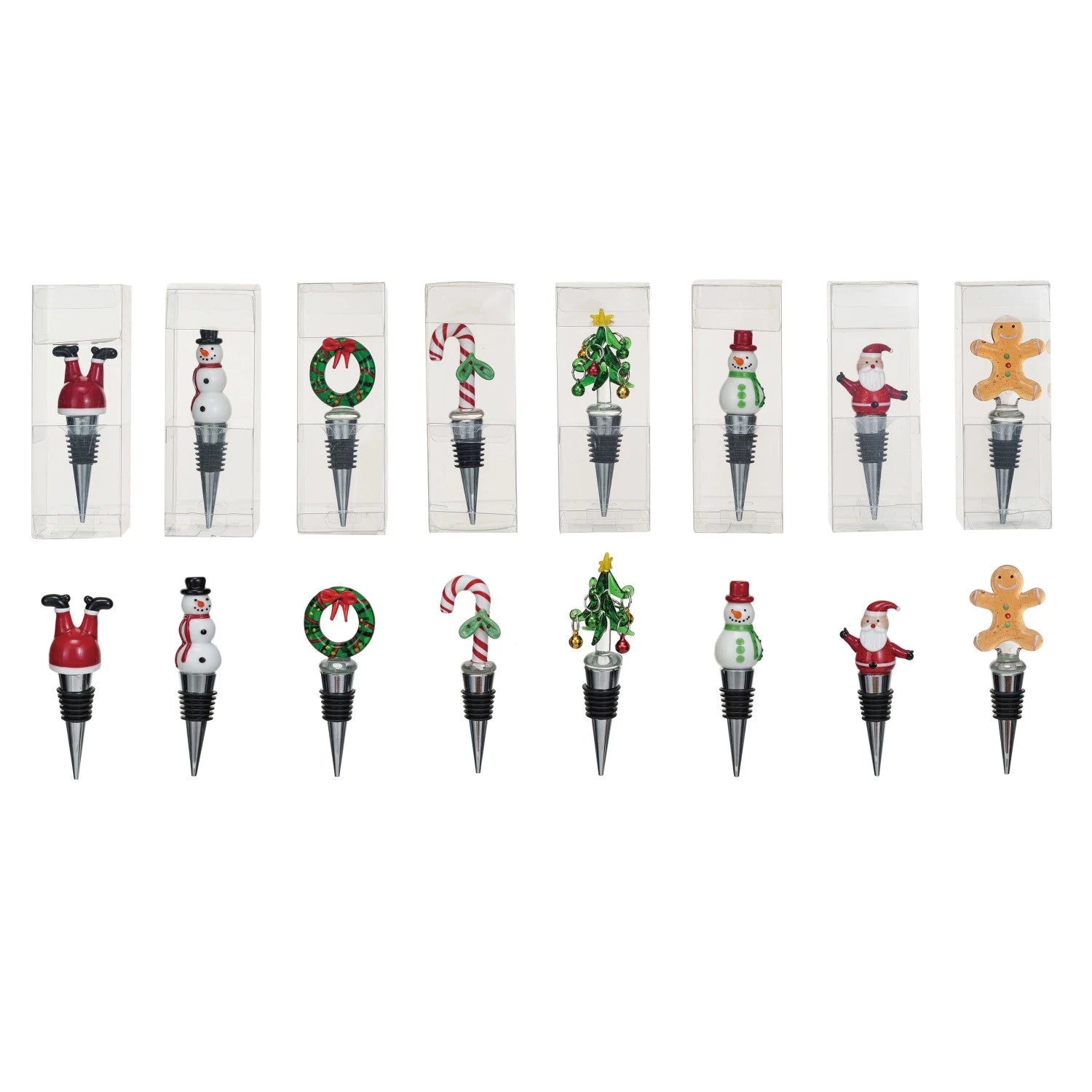 Glass Christmas Bottle Stoppers
