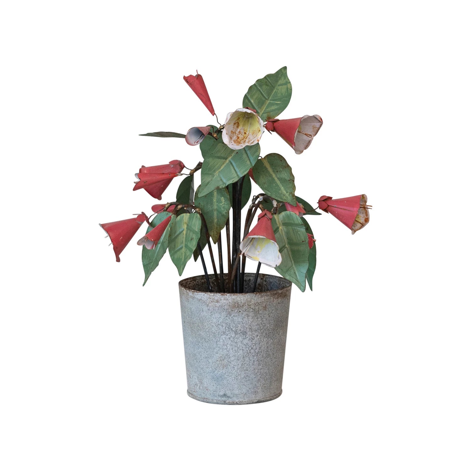 Painted Metal Flower Pot