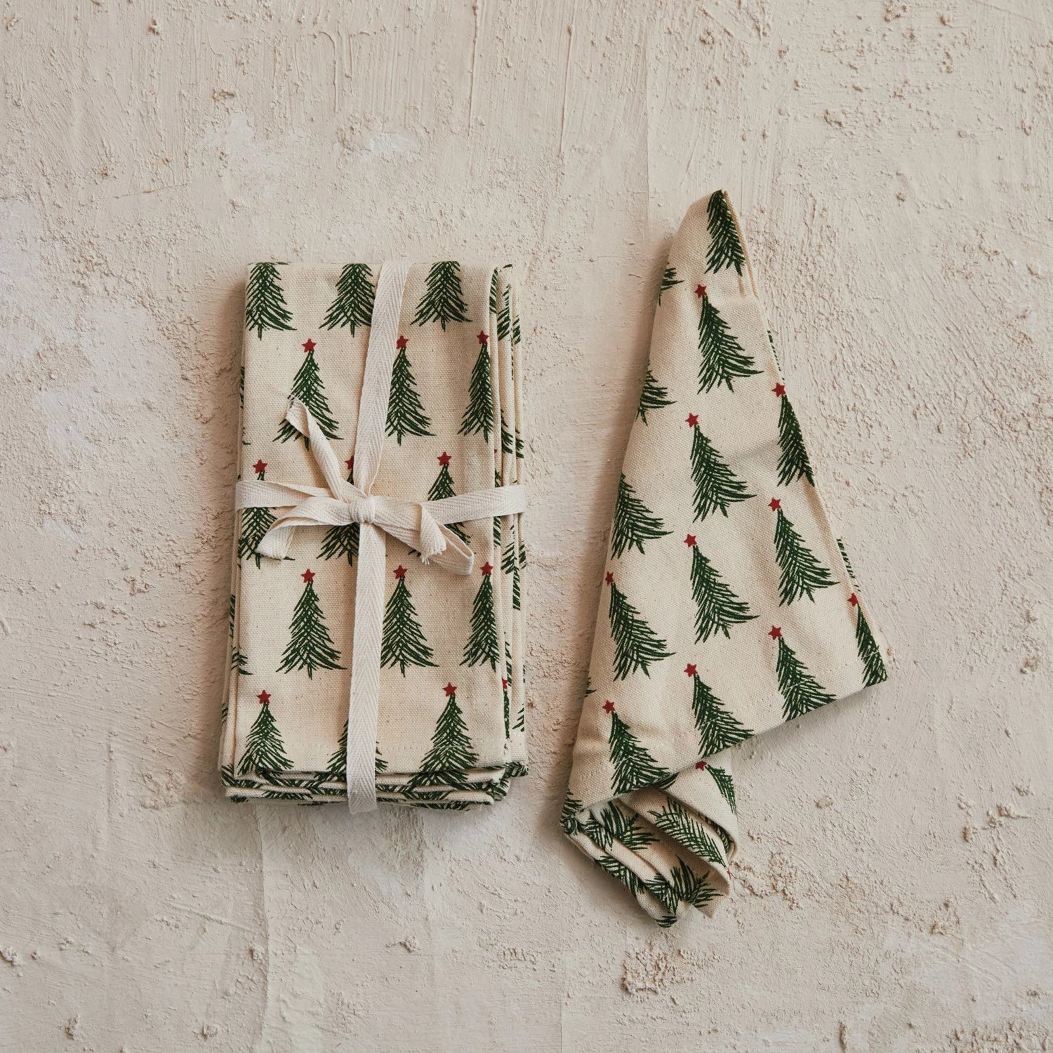 Stonewashed Christmas Tree Cotton Napkins
