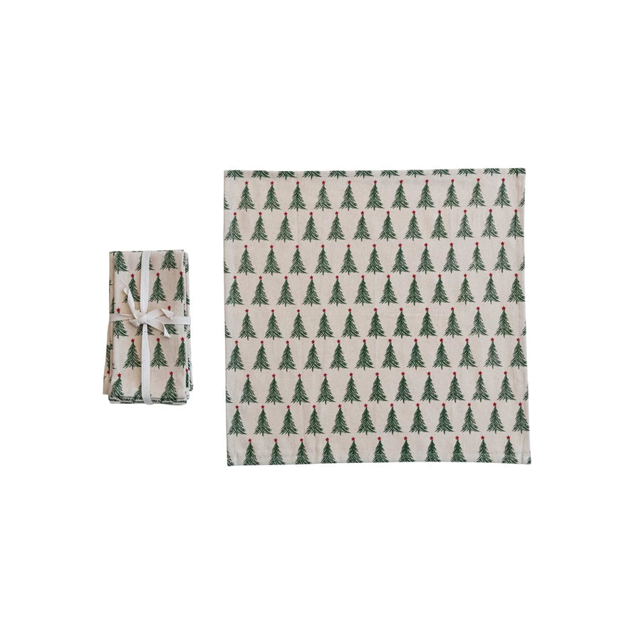Stonewashed Christmas Tree Cotton Napkins
