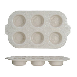Cream Stoneware Muffin Pan