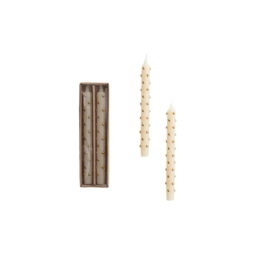 Gold Dotted Taper Candles