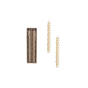 Gold Dotted Taper Candles