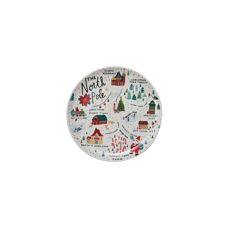 North Pole Scene Plate