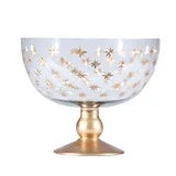 Gold Starburst Glass Footed Bowl