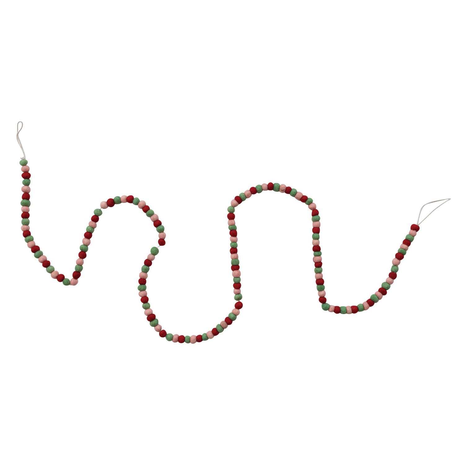 Red, Green, and Pink Wool Felt Garland