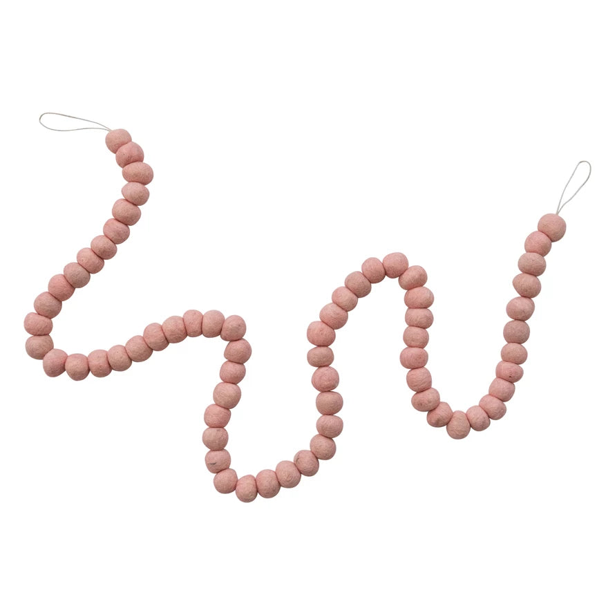 Pink Ball Wool Felt Garland