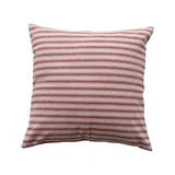 Red & Natural Cotton Striped Pillow