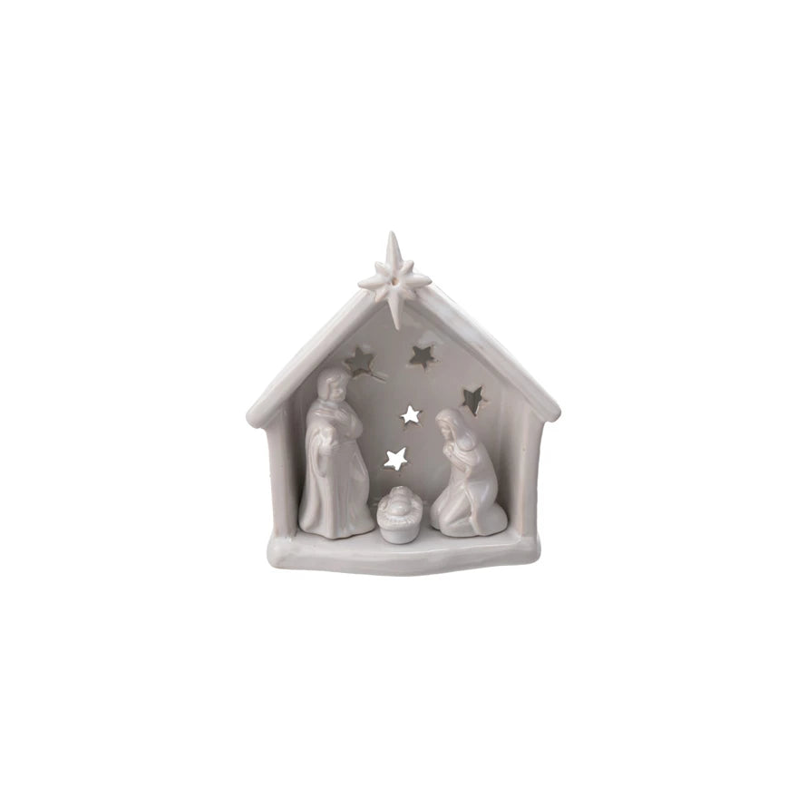 White Holy Family Tealight Holder