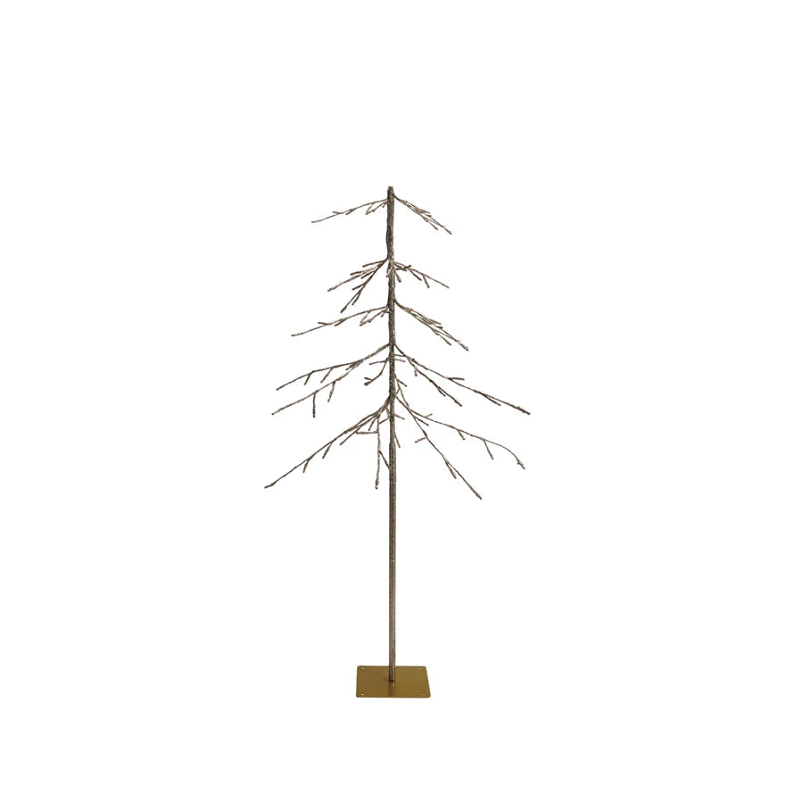 Silver & Frosted Pre-Lit Tree with Plug