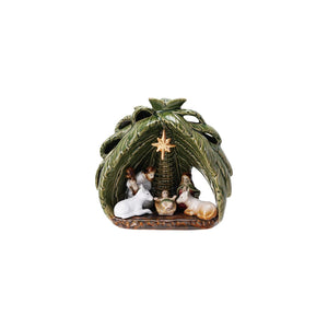 Vintage Reproduction Stoneware Nativity Set