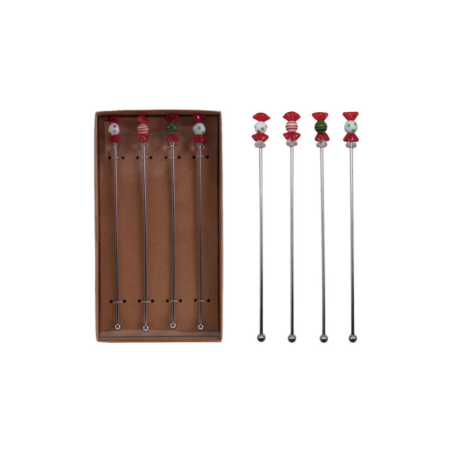 Hand-Blown Glass Candies Cocktail Stirrers