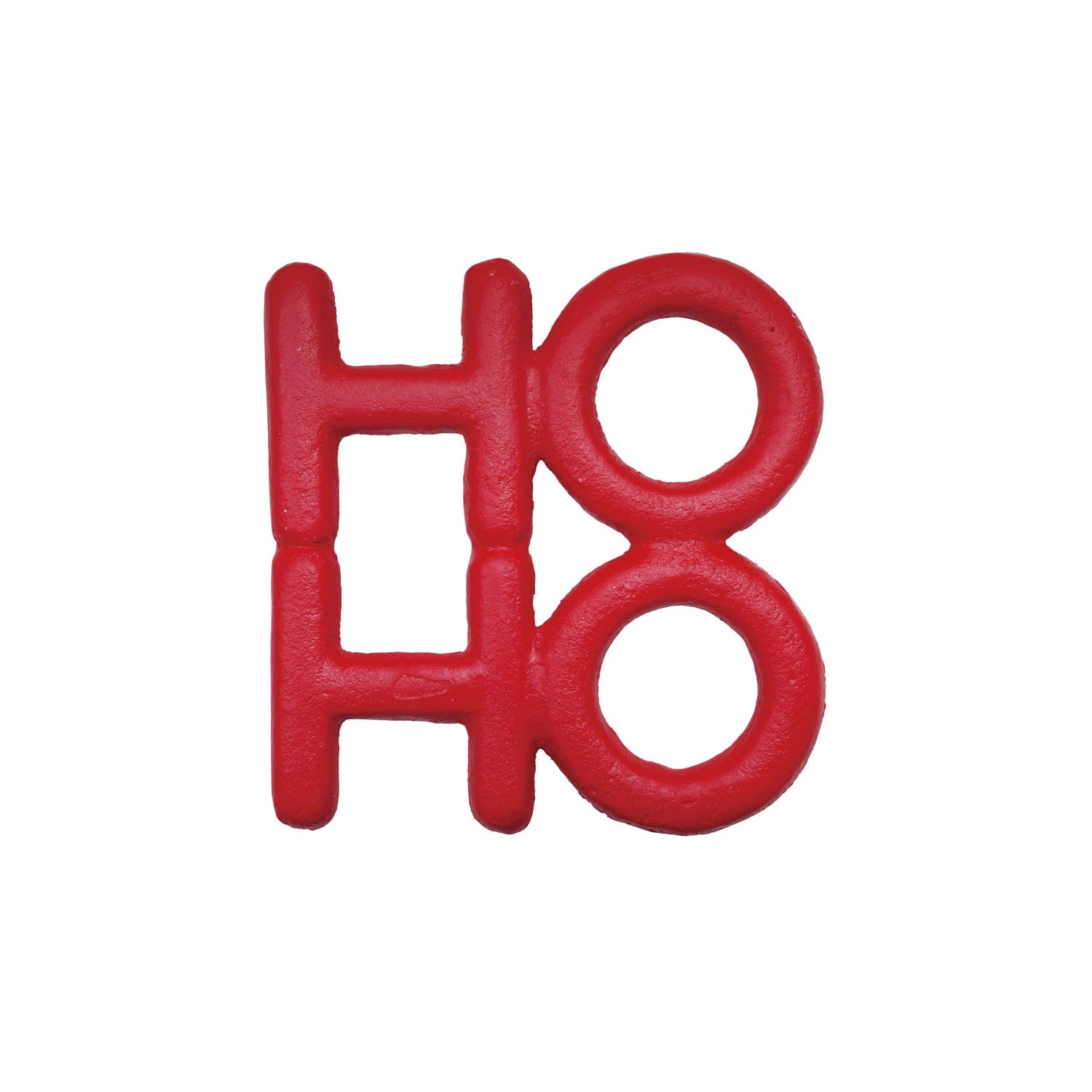 Red "Ho Ho" Cast Iron Trivet