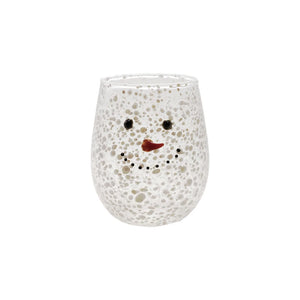Snowman Stemless Confetti Wine Glass