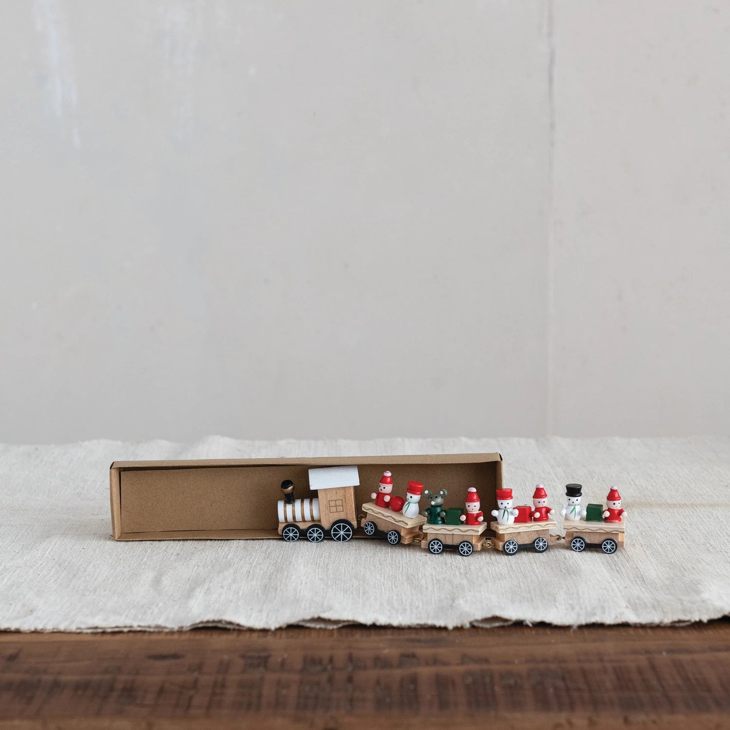 Wood Train with Holiday Passengers