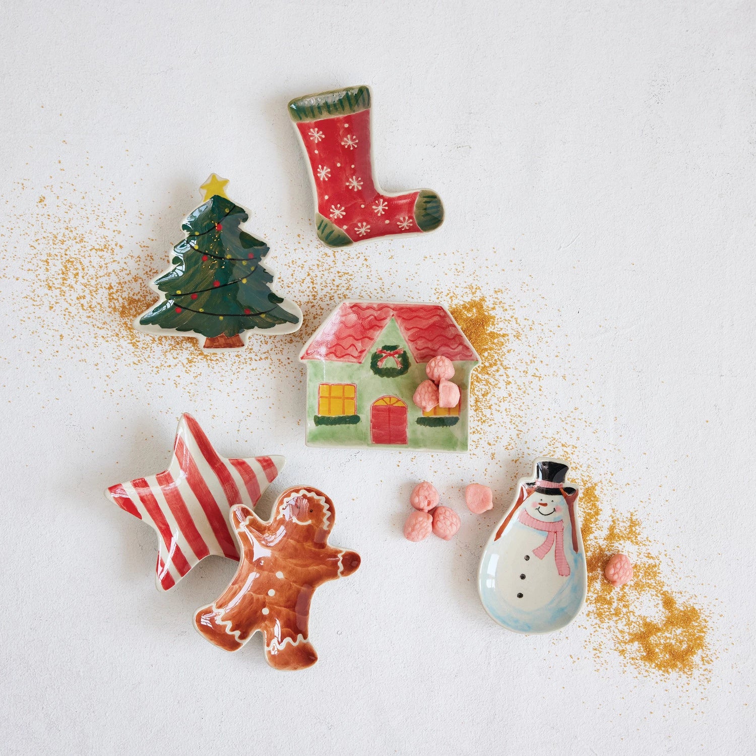 Hand-Painted Holiday Shaped Dish