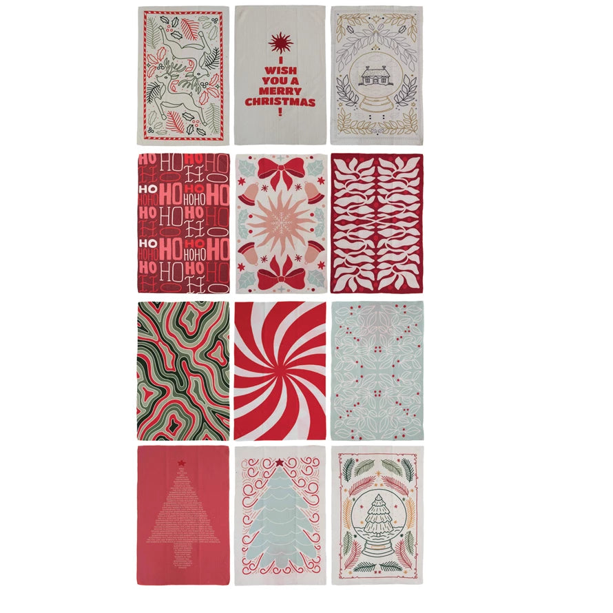 Holiday Pattern Microfibre Tea Towel