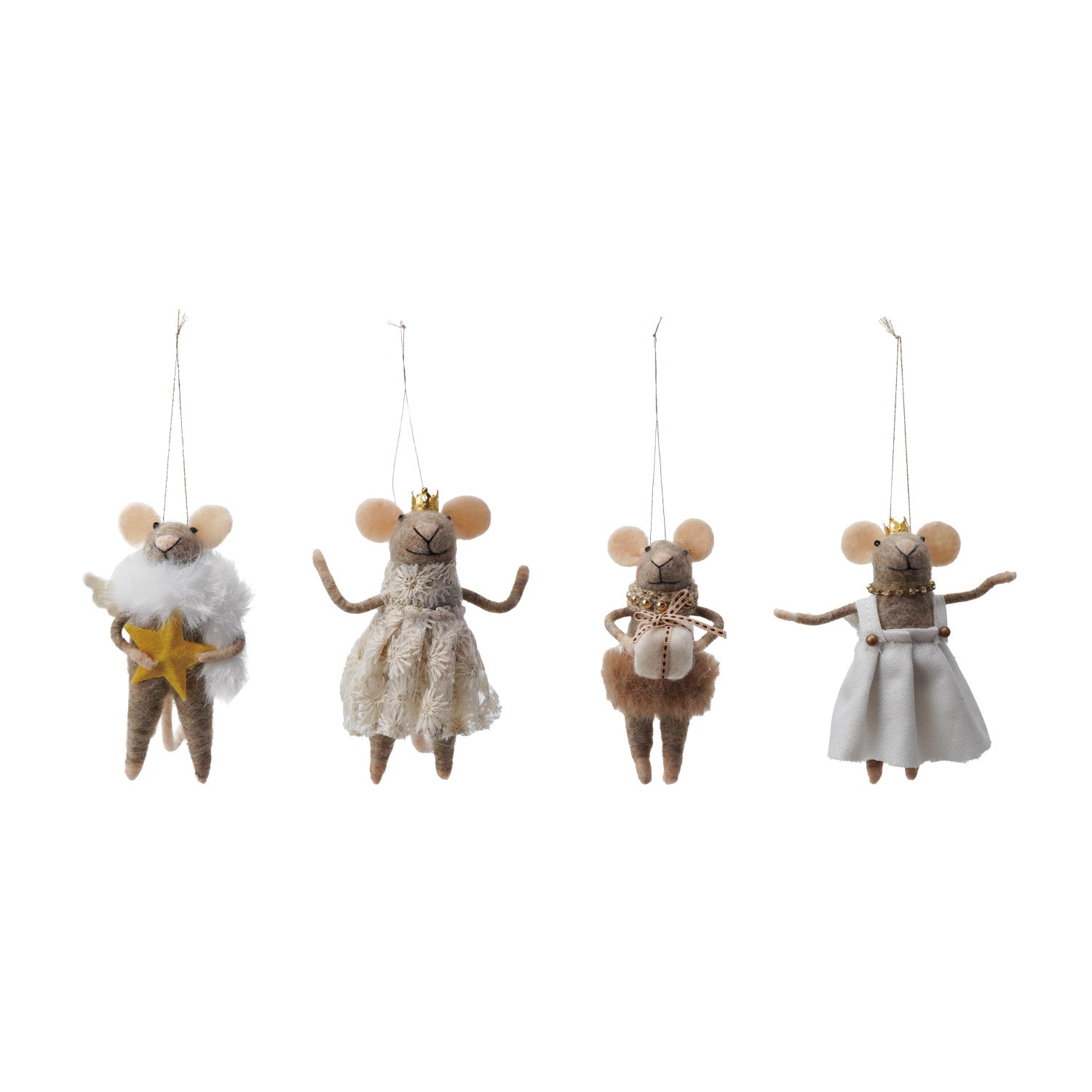 Handmade Wool Felt Mouse Ornament