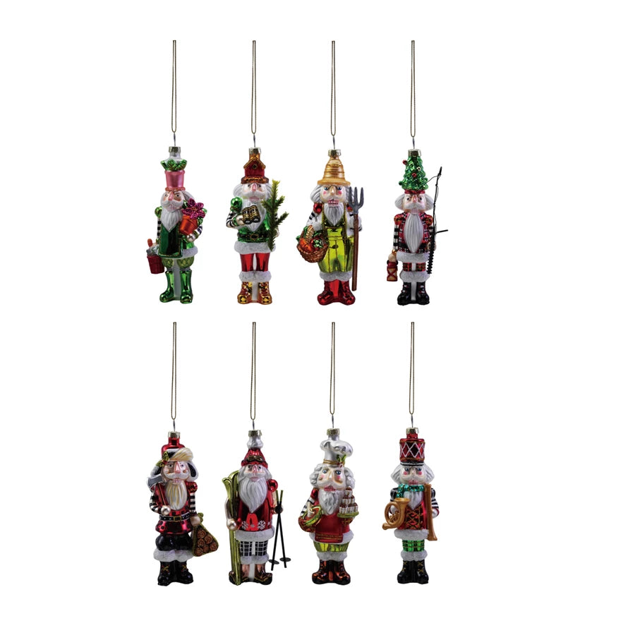 Glass Glitter Nutcracker Ornament