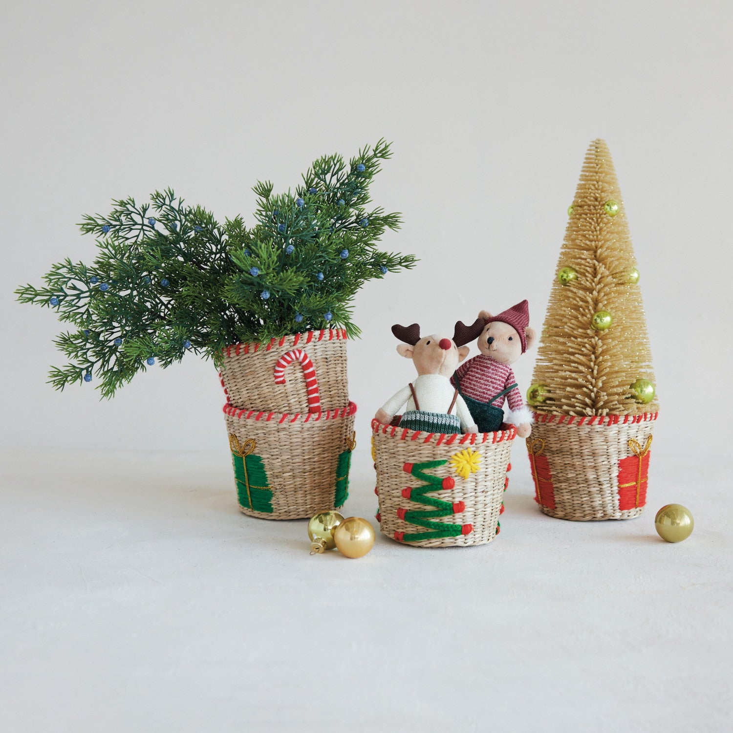 Hand-Woven Seagrass &amp; Cotton Basket