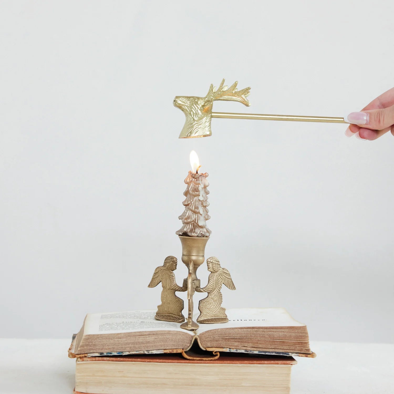 Cast Aluminum Deer Head Candle Snuffer