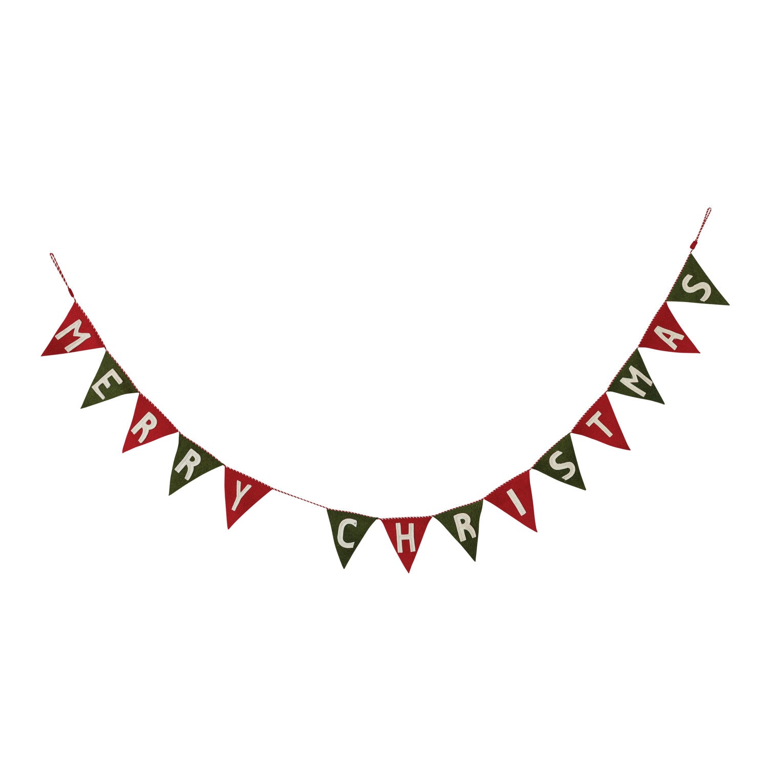 Handmade "Merry Christmas" Wool Felt Banner