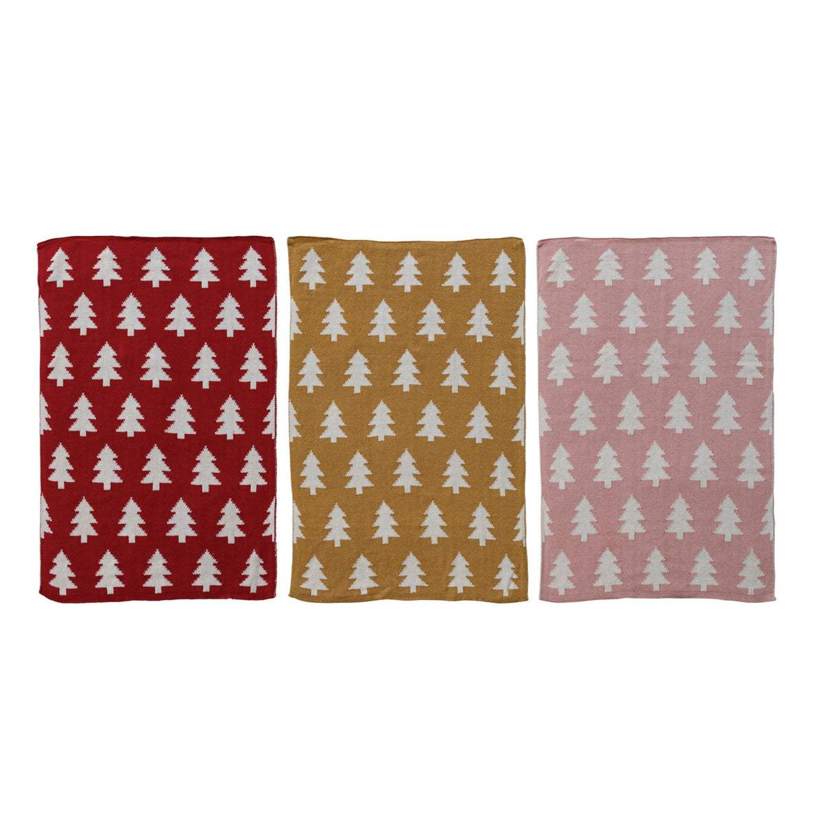 Tree Pattern Cotton Knit Tea Towel