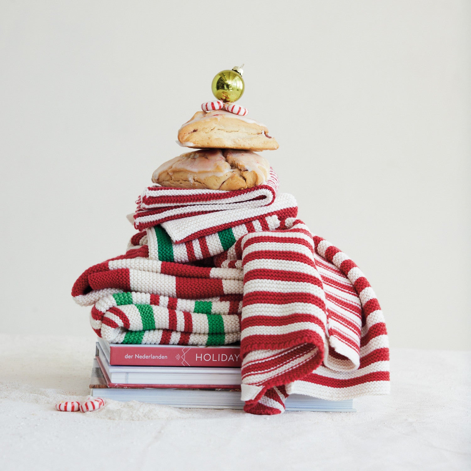 Cotton Knit Striped Tea Towel